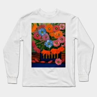 beautiful abstract flowers in a glass vase . Long Sleeve T-Shirt